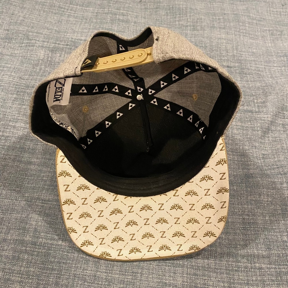 Nintendo The Legend of Zelda N64 Triforce Snapback Hat Grey Tan 2021 Nintendo - Picture 4 of 8
